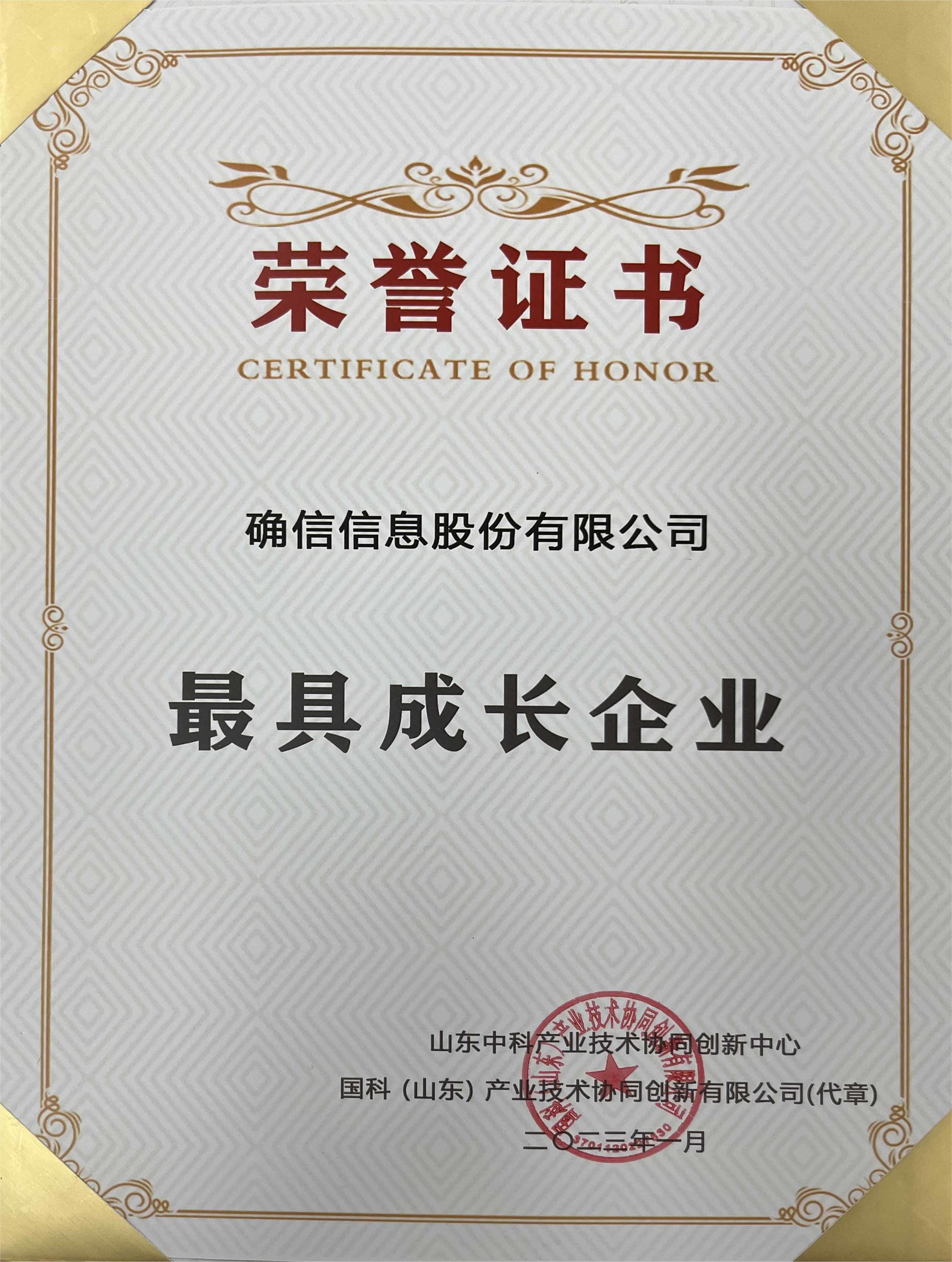 确信信息荣获“最具成长企业”称号！(图3)